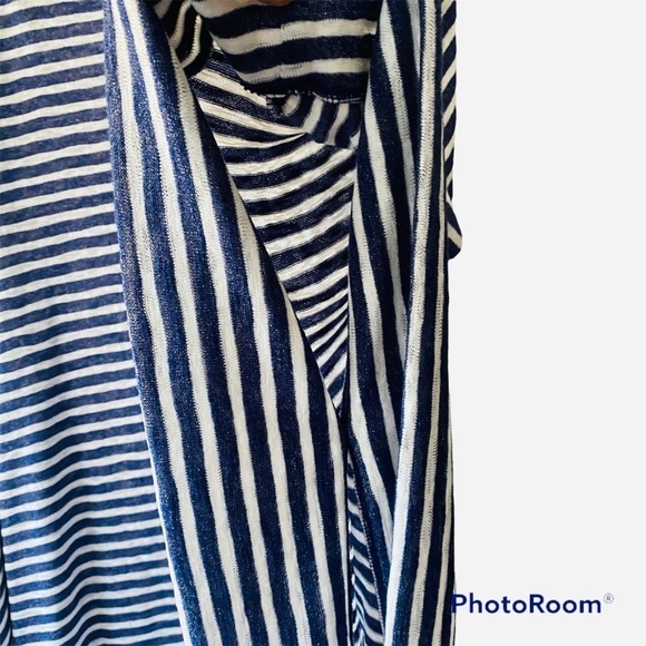 Liz Claiborne  Open Front BLUE/white  Cardigan Sweater/Poncho Size 2X/3X - Picture 3 of 8